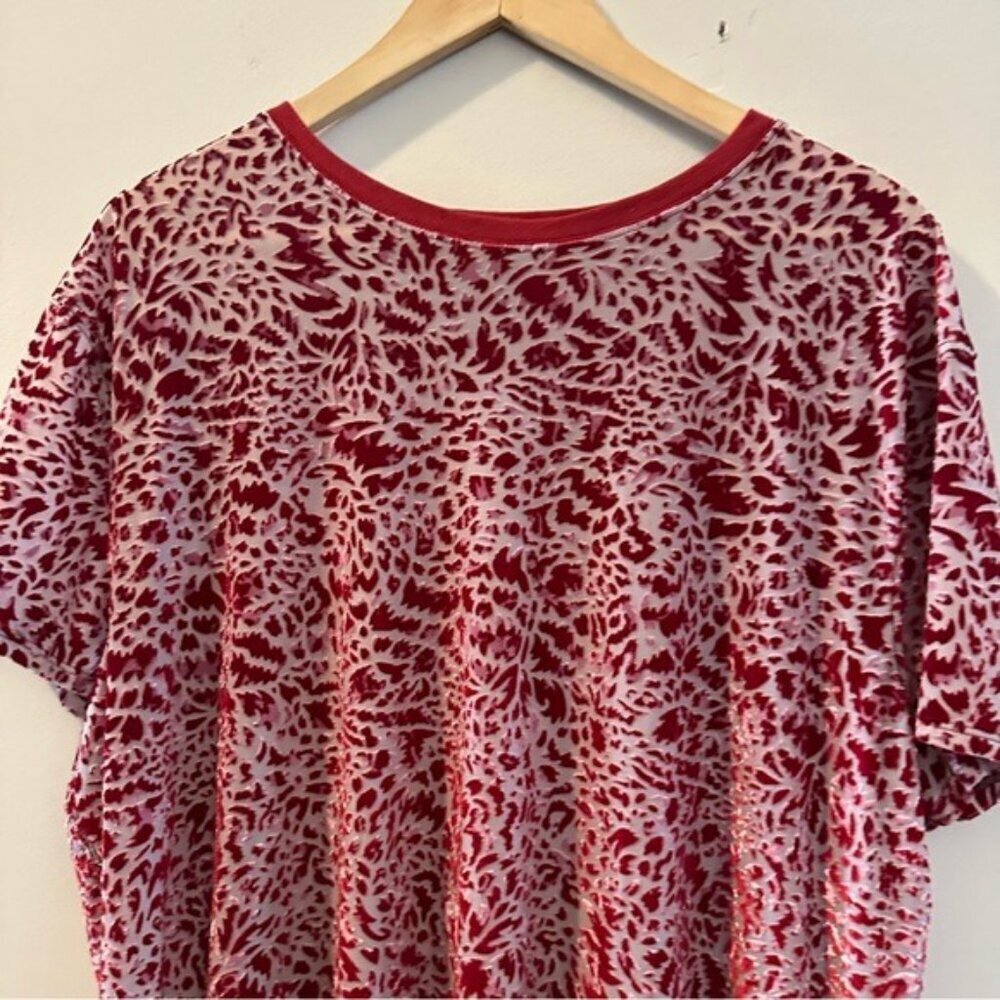 We The Free Free People Teddy Velvet Tee Maroon Short Sleeve Top XS - Picture 4 of 10